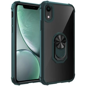 Techno Guru iPhone Xr Yüzüklü ve Kenarları Renkli Köşe Korumalı Mola Premium Pc Silikon Kılıf