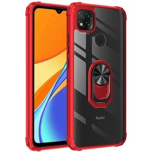 Techno Guru Redmi 9c Yüzüklü ve Kenarları Renkli Köşe Korumalı Mola Premium Pc Silikon Kılıf
