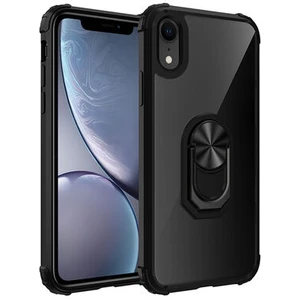 Techno Guru iPhone Xr Yüzüklü ve Kenarları Renkli Köşe Korumalı Mola Premium Pc Silikon Kılıf