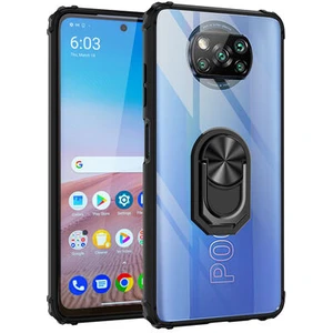 Techno Guru Poco X3 Pro Yüzüklü ve Kenarları Renkli Köşe Korumalı Mola Premium Pc Silikon Kılıf