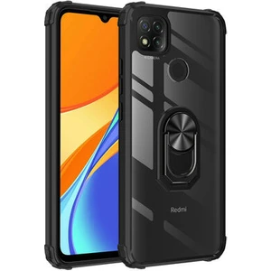 Techno Guru Redmi 9c Yüzüklü ve Kenarları Renkli Köşe Korumalı Mola Premium Pc Silikon Kılıf