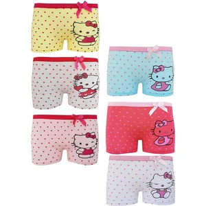 Dode Flora Neyl Kız Çocuk Karışık Kedicik Desenli Likralı Pamuklu 6 Lı Paçalı Boxer