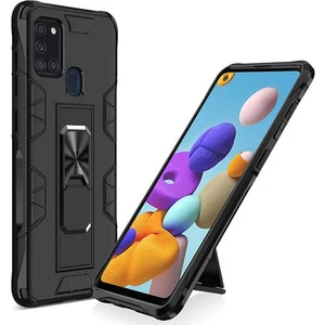 Techno Guru Samsung Galaxy A21S Stantlı ve Tam Koruma Sağlayan Şık Volve Premium Sert Silikon Kılıf
