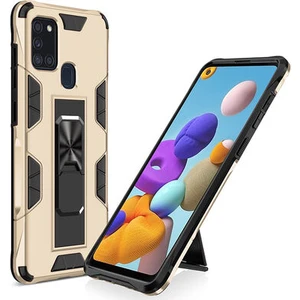 Techno Guru Samsung Galaxy A21S Stantlı ve Tam Koruma Sağlayan Şık Volve Premium Sert Silikon Kılıf