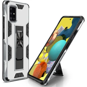 Techno Guru Samsung Galaxy A71 Stantlı ve Tam Koruma Sağlayan Şık Volve Premium Sert Silikon Kılıf