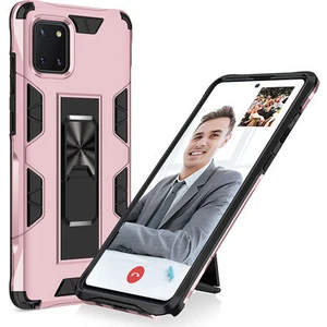 Techno Guru Samsung Galaxy A81 Stantlı ve Tam Koruma Sağlayan Şık Volve Premium Sert Silikon Kılıf