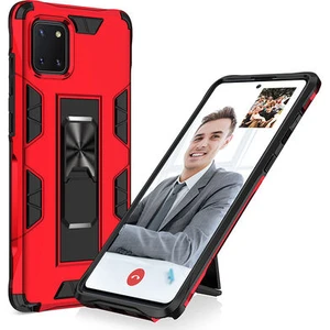 Techno Guru Samsung Galaxy A81 Stantlı ve Tam Koruma Sağlayan Şık Volve Premium Sert Silikon Kılıf