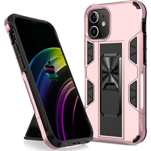 Techno Guru iPhone 12 Stantlı ve Tam Koruma Sağlayan Şık Volve Premium Sert Silikon Kılıf
