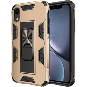Techno Guru iPhone Xr Stantlı ve Tam Koruma Sağlayan Şık Volve Premium Sert Silikon Kılıf