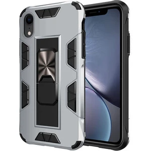 Techno Guru iPhone Xr Stantlı ve Tam Koruma Sağlayan Şık Volve Premium Sert Silikon Kılıf