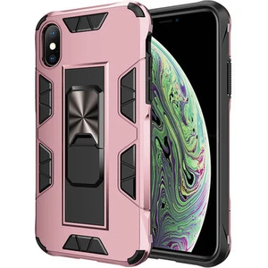 Techno Guru iPhone Xs Stantlı ve Tam Koruma Sağlayan Şık Volve Premium Sert Silikon Kılıf