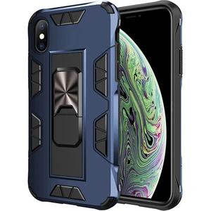 Techno Guru iPhone Xs Stantlı ve Tam Koruma Sağlayan Şık Volve Premium Sert Silikon Kılıf