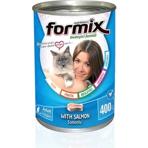 FORMİX Somon Parça Etli Soslu Yetişkin Kedi Konserve 400 gr X12 Adet
