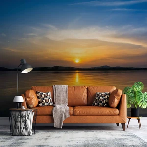 Duvar Kağıdı Baskı Denizde Gündoğumu Manzaralı