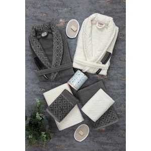 Hayal 12 Parça Kutulu Jakarlı Bornoz Takımı | Bornoz | Havlu & Havlu Seti | Banyo Çeyiz Seti