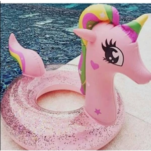 LRS Store 2-8 Yaş Sevimli Unicorn Kız Çocuk Simidi Yüksek Kalite Pullu Çocuk Simit