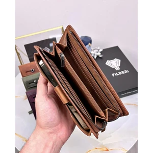Fil Deri Hakiki Deri Telefon Bölmeli Tutamaçlı Büyük Bölmeli Cüzdan 2040