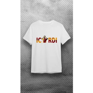 Bisiklet Yaka Icardi Baskılı Beyaz T-Shirt