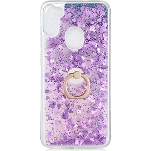 Samsung Galaxy A11 Kılıf Yüzüklü ve Sıvılı Şık Diana Premium Silikon Kapak