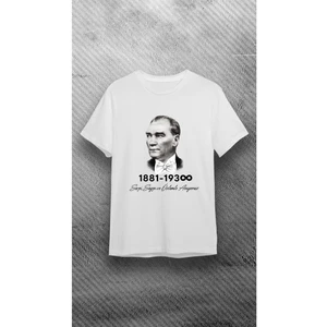 10 Kasım Atatürklü Tişört, 10 Kasım Atatürk Baskılı Tişört, Siyah %100 Pamuk T-Shirt
