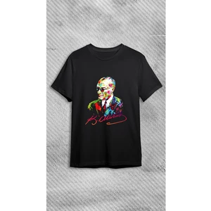 Karizma Gözlüklü Gazi Mustafa Kemal Atatürk Portresi Baskılı Tişört Unisex T-Shirt