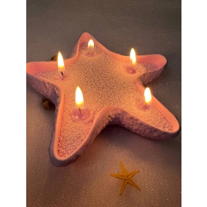 Love Candle Dekor Mor Inci Tozu Mum Deniz Yıldızı Seti, Lila Mum Seti