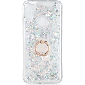 Samsung Galaxy A11 Kılıf Yüzüklü ve Sıvılı Şık Diana Premium Silikon Kapak