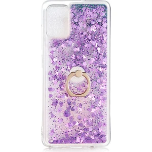 Samsung Galaxy A51 Kılıf Yüzüklü ve Sıvılı Şık Diana Premium Silikon Kapak