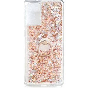 Samsung Galaxy Note 20 Kılıf Yüzüklü ve Sıvılı Şık Diana Premium Silikon Kapak