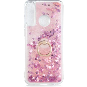 Huawei Y6P Kılıf Yüzüklü ve Sıvılı Şık Diana Premium Silikon Kapak