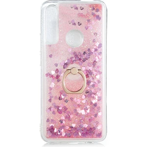 Huawei Y9 Prime 2019 Kılıf Yüzüklü ve Sıvılı Şık Diana Premium Silikon Kapak