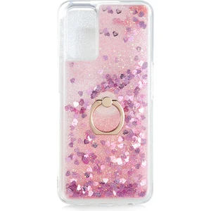 Oppo A52 Kılıf Yüzüklü ve Sıvılı Şık Diana Premium Silikon Kapak