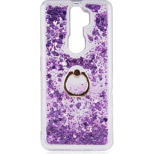 Oppo A9 2020 Kılıf Yüzüklü ve Sıvılı Şık Diana Premium Silikon Kapak