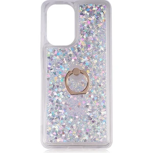 Techno Guru Xiaomi Mi 11i Sıvı Simli ve Yüzüklü Şık Milce Premium Silikon Kılıf