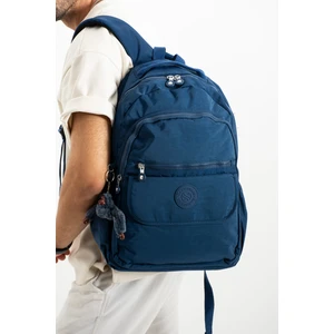 Unisex Suya Dayanıklı Kumaş Laptop Bölmeli Büyük Boy Lacivert Renkli Okul ve Seyahat Sırt Çantası