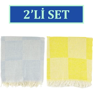 Inter Z 2'li Set Dama Desenli Peştamal Plaj Havlusu 70X155 cm