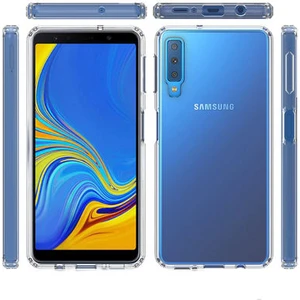 Techno Guru Samsung Galaxy A7 2018 Köşe Korumalı Şeffaf Jelly Premium Silikon Kılıf
