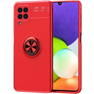Techno Guru Samsung Galaxy M22 Ultra Koruma Sağlayan Stant Özellikli Yüzüklü Ravel Silikon Kılıf