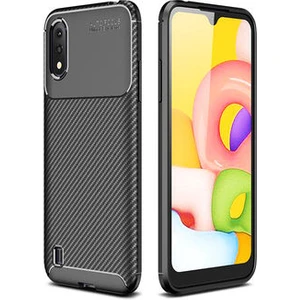 Techno Guru Samsung Galaxy A01 Gofret Desenli Ultra Koruma Sağlayan Negro Silikon Kılıf