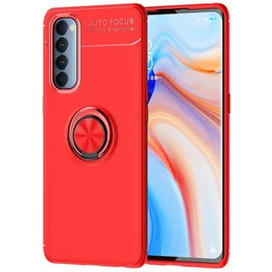 Techno Guru Oppo Reno 4 Pro 4g Ultra Koruma Sağlayan Stant Özellikli Yüzüklü Ravel Silikon Kılıf