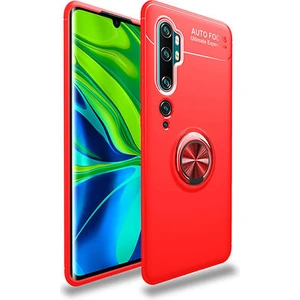 Techno Guru Xiaomi Mi Note 10 Ultra Koruma Sağlayan Stant Özellikli Yüzüklü Ravel Silikon Kılıf