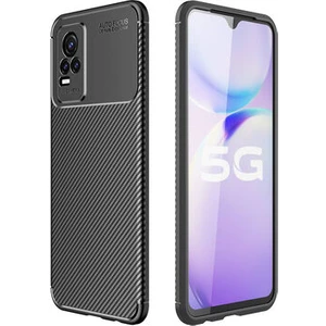 Vivo V21E Kılıf Karbon Desenli Şık Tamia Premium Silikon Kapak