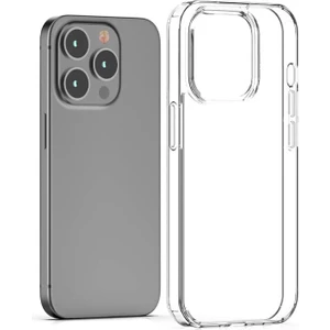 Techno Guru iPhone 15 Pro Tam Koruma Sağlayan Sert ve Şeffaf Coss Premium Silikon Kılıf
