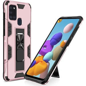 Techno Guru Samsung Galaxy A21S Stantlı ve Tam Koruma Sağlayan Şık Volve Premium Sert Silikon Kılıf