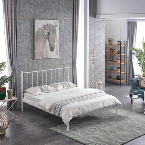 Falez-St Çift Kişilik Metal Karyola - Beyaz