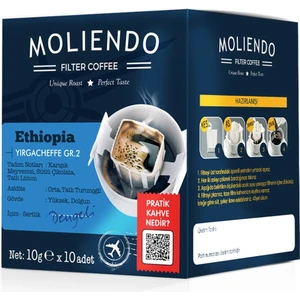 MOLIENDO ETHİOPA YİRGACHEFFE PRATİK FİLTRE KAHVE 10*10 g