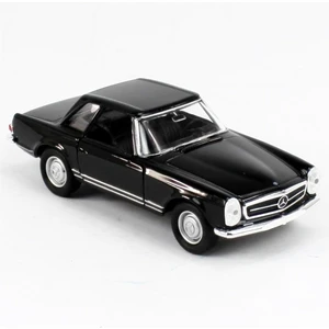 43768 1/34-1/39 Ölçek Mercedes Benz 230SL, Siyah, Çek-Bırak Mekanizmalı Oyuncak Metal Araba