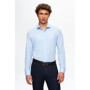 Slim Fit Açık Mavi Italyan Yaka Dar Kesim Klasik Kravatlık Uzun Kollu Kolay Ütülenebilir N 2HF02ORT5185