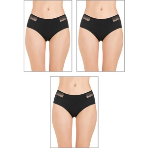 Özkan Underwear Özkan 26848 3'lü Paket Kadın Pamuklu Modal Esnek Rahat Dantel Detaylı Külot