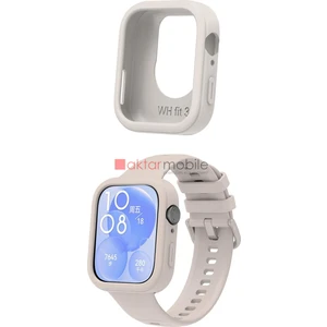 Huawei Watch Fit 3 Uyumlu Kasa Koruyucu Silikon Gövde Koruma Darbe Emici Önü Açık